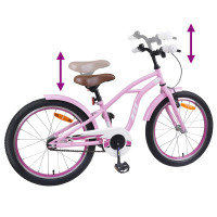 Produktbild för Barncykel 20 Tum för 6-11 år gamla Ljusrosa