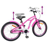 Produktbild för Barncykel 22 Tum för 7-12 år gamla Mörkrosa
