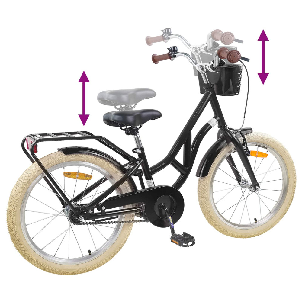 Produktbild för Barncykel 20 Tum för 6-11 år gamla Svart