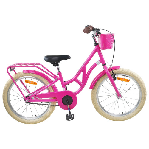 vidaXL Barncykel 20 Tum för 6-11 år gamla Mörkrosa