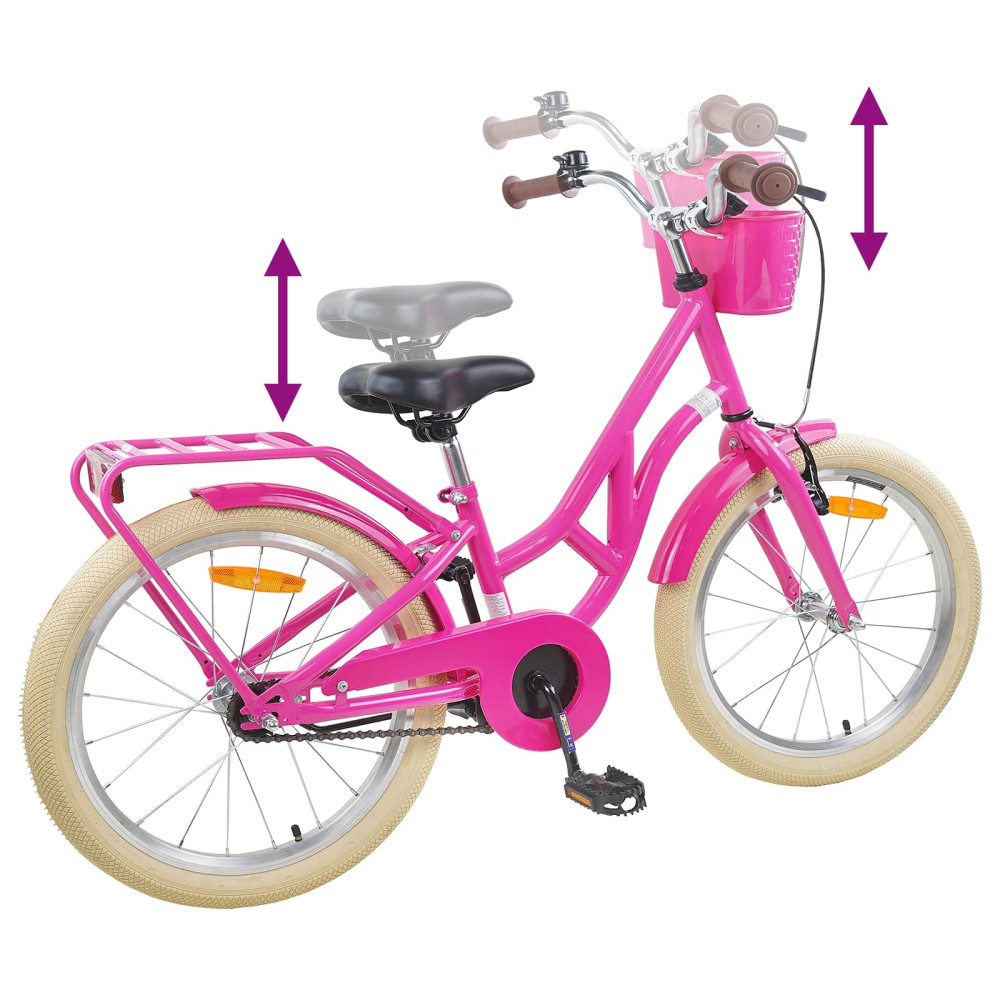Produktbild för Barncykel 20 Tum för 6-11 år gamla Mörkrosa
