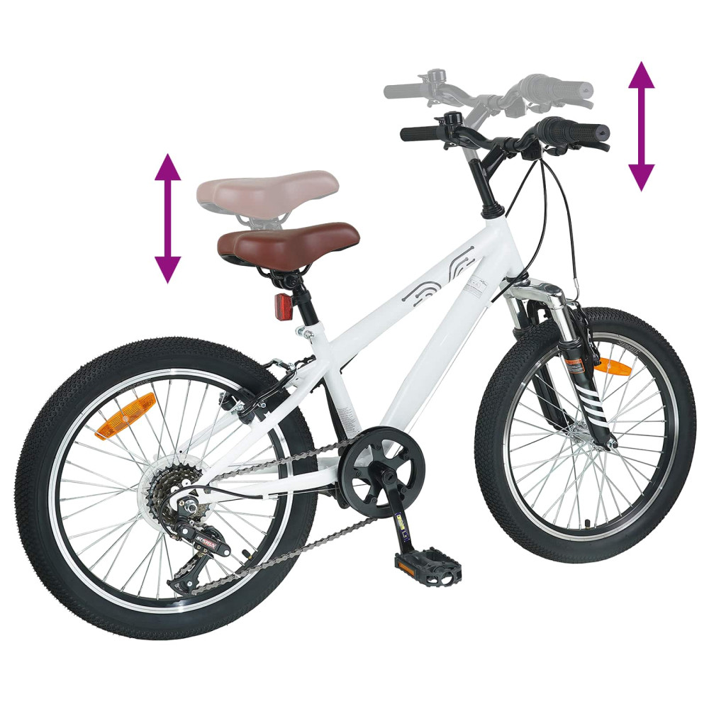 Produktbild för Mountainbike 20 Tum 6-Hastighet för 5-8 år gammal Vit