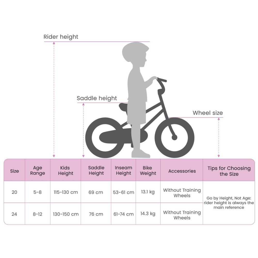 Produktbild för Mountainbike 20 Tum 6-Hastighet för 5-8 år gammal Vit