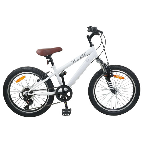 vidaXL Mountainbike 24 Tum 6-Hastighet för 8-12 år gamla Vit