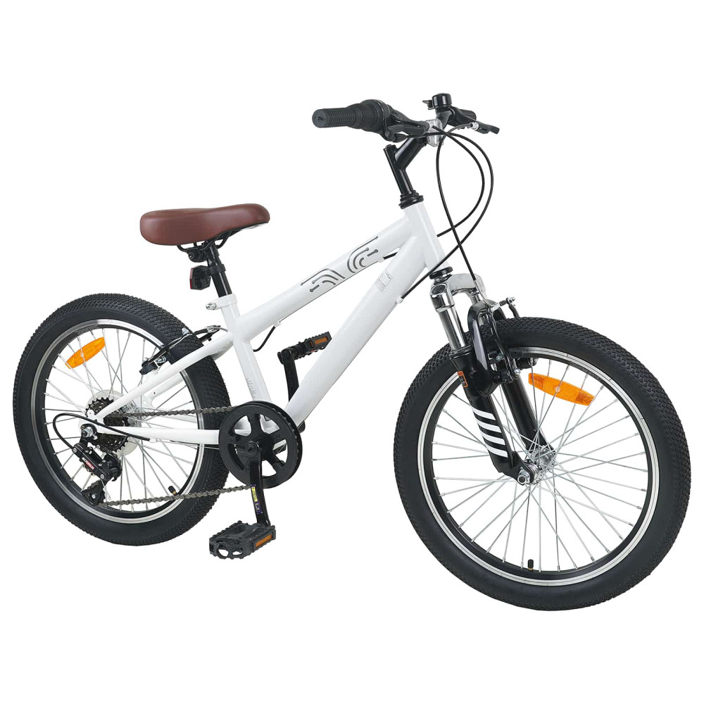 Produktbild för Mountainbike 24 Tum 6-Hastighet för 8-12 år gamla Vit