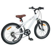 Produktbild för Mountainbike 24 Tum 6-Hastighet för 8-12 år gamla Vit