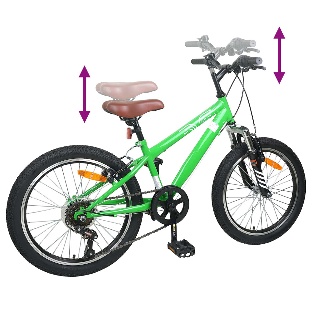 Produktbild för Mountainbike 20 Tum 6-Hastighet för 5-8 år gammal Grön