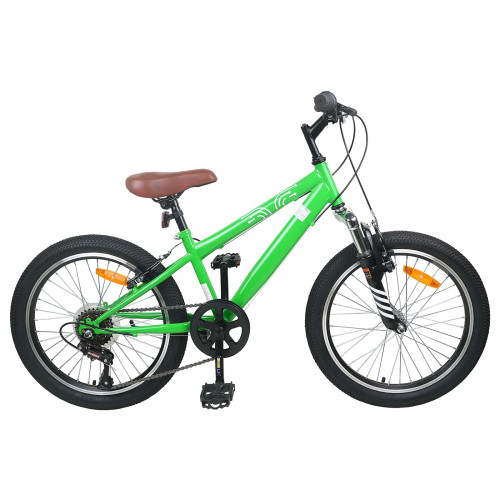 vidaXL Mountainbike 24 Tum 6-Hastighet för 8-12 år gamla Grön