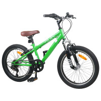 Produktbild för Mountainbike 24 Tum 6-Hastighet för 8-12 år gamla Grön