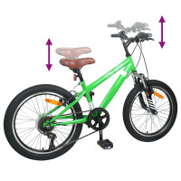 Produktbild för Mountainbike 24 Tum 6-Hastighet för 8-12 år gamla Grön