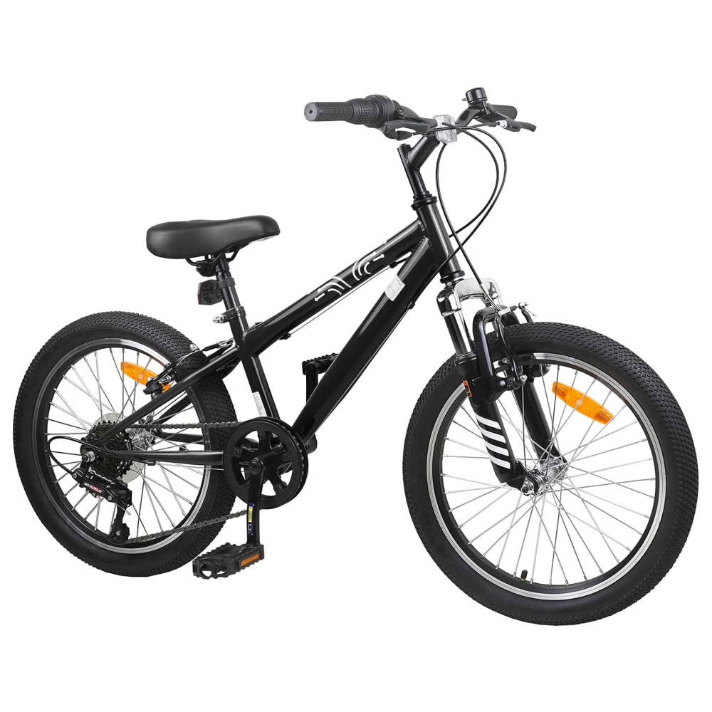 Produktbild för Mountainbike 20 Tum 6-Hastighet för 5-8 år gammal Svart