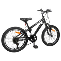 Produktbild för Mountainbike 20 Tum 6-Hastighet för 5-8 år gammal Svart