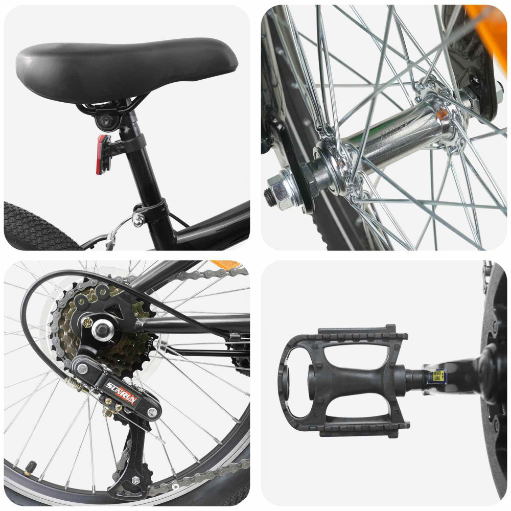 Produktbild för Mountainbike 20 Tum 6-Hastighet för 5-8 år gammal Svart