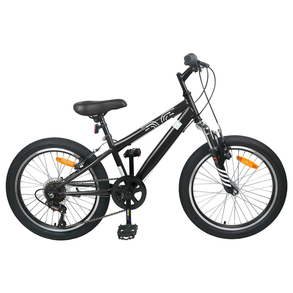 Produktbild för Mountainbike 24 Tum 6-Hastighet för 8-12 år gamla Svart