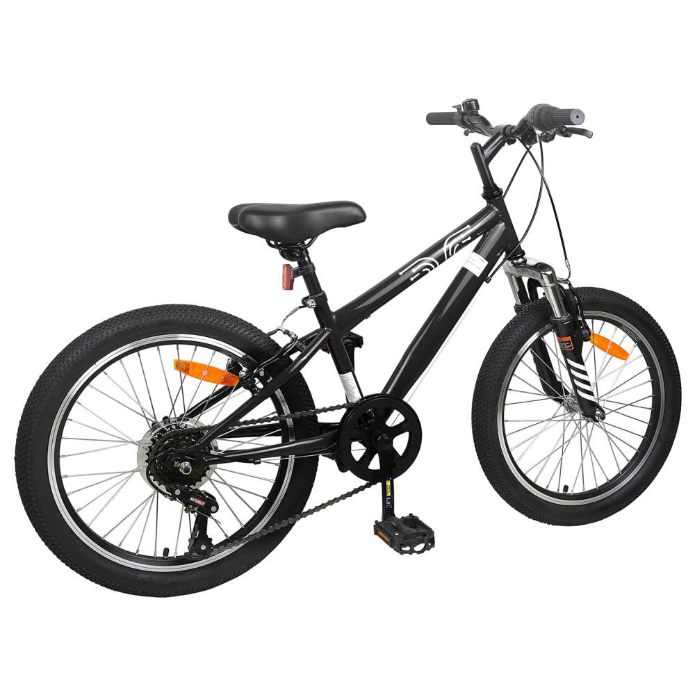 Produktbild för Mountainbike 24 Tum 6-Hastighet för 8-12 år gamla Svart