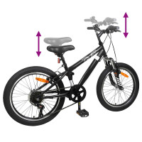 Produktbild för Mountainbike 24 Tum 6-Hastighet för 8-12 år gamla Svart