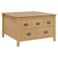Produktbild för Kaffeebord HILL Honung brun 79,5 x 79,5 x 49 cm Massiv furu