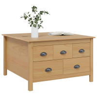 Produktbild för Kaffeebord HILL Honung brun 79,5 x 79,5 x 49 cm Massiv furu
