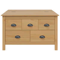 Produktbild för Kaffeebord HILL Honung brun 79,5 x 79,5 x 49 cm Massiv furu