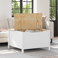 Produktbild för Kaffeebord HILL Vit och honung brun 79,5 x 79,5 x 49 cm