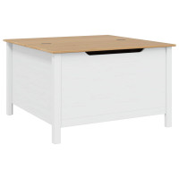 Produktbild för Kaffeebord HILL Vit och honung brun 79,5 x 79,5 x 49 cm
