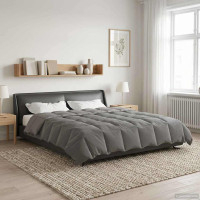 Produktbild för Sommar Duvet Quiltad Ljusgrå 200 x 200 cm Mikrofiber