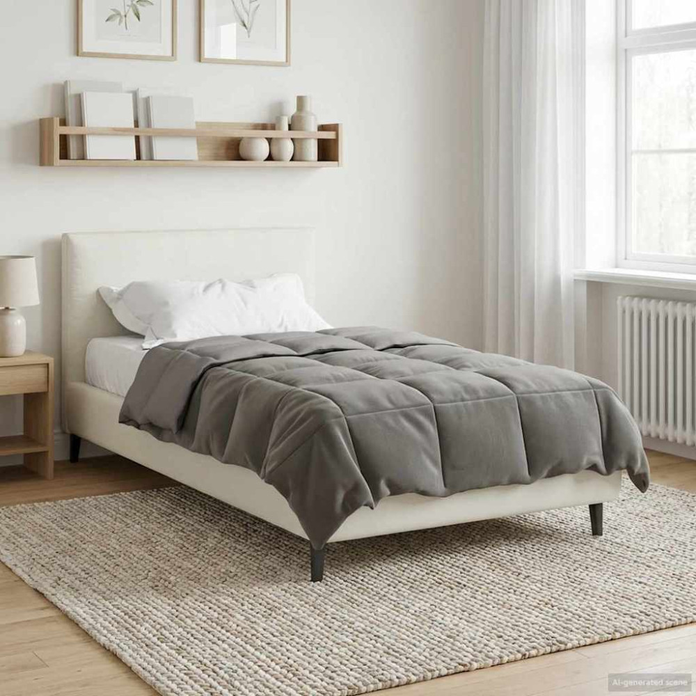Produktbild för Sommar Duvet Quiltad Ljusgrå 155 x 220 cm Mikrofiber