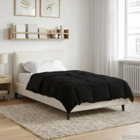 Produktbild för Sommar Duvet Quiltad Svart 135 x 200 cm Mikrofiber