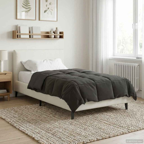 vidaXL Full Års-Duvet Quiltad Antracit 135 x 200 cm Mikrofiber