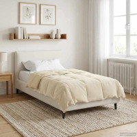 Produktbild för Full Års-Duvet Quiltad Kräm 140 x 220 cm Mikrofiber