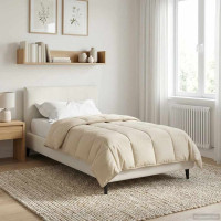 Produktbild för Sommar Duvet Kräm 135 x 200 cm Mikrofiber och Teddyfleece
