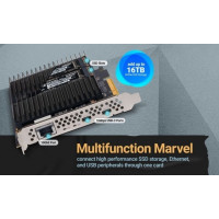 Produktbild för Sonnet McFiver Dual M.2 NVMe SSD 10GbE USB-C PCIe Karte
