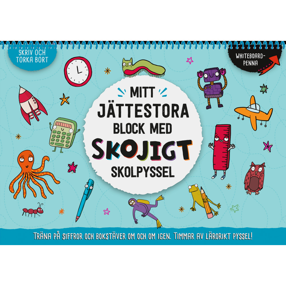 Produktbild för Mitt jättestora block med skojigt skolpyssel (bok, spiral)