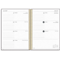 Produktbild för Kalender Organizer & Notes vinröd 26/27