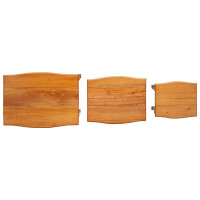 Produktbild för Nesting Sidobord 3 pcs Naturfärg Massivt mahognyträ