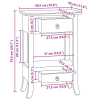 Produktbild för Konsolbord Naturfärg 50,5 x 30 x 75,5 cm Massivt mahognyträ