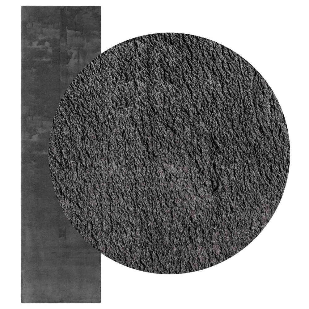 Produktbild för Mellanhög mjuk och tvättbar matta HUARTE Antracit 80 x 1000 cm