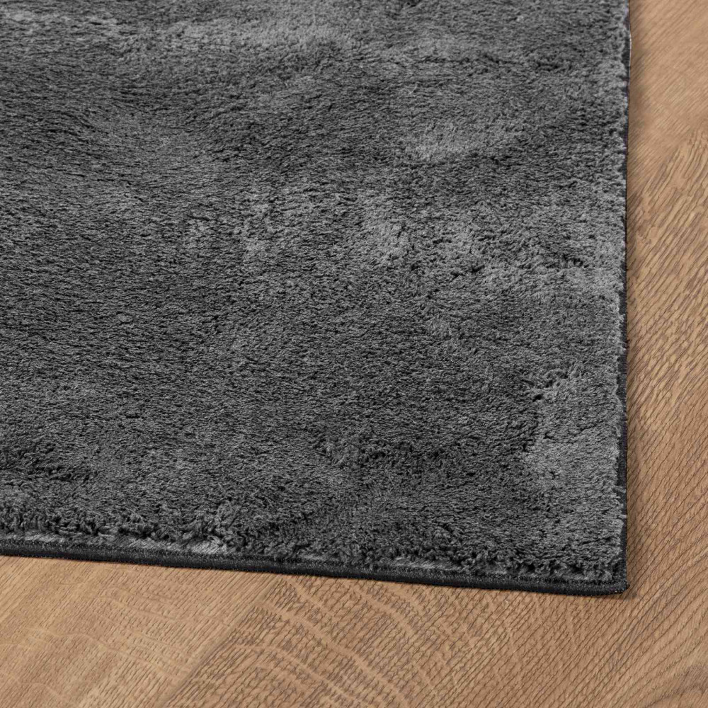 Produktbild för Mellanhög mjuk och tvättbar matta HUARTE Antracit 80 x 1000 cm