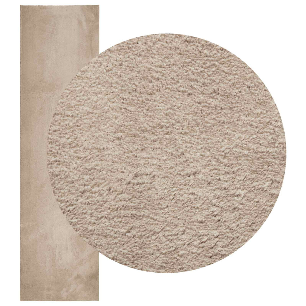 Produktbild för Mellanhög mjuk och tvättbar matta HUARTE Sand 80 x 400 cm