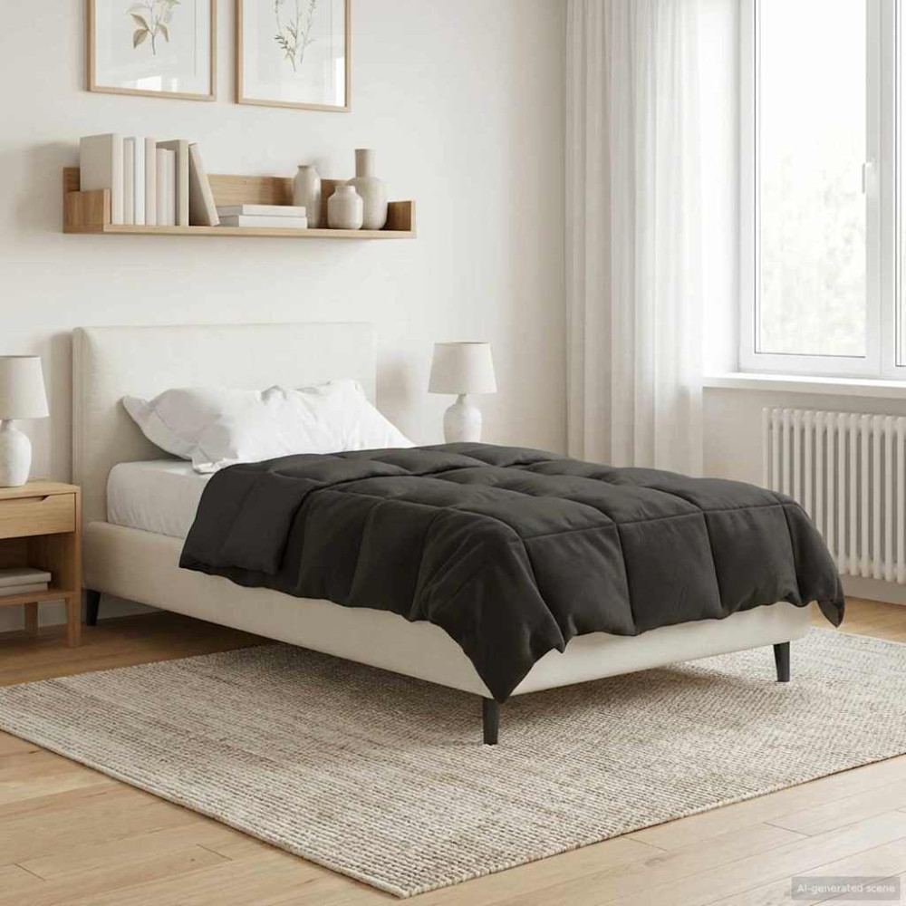 Produktbild för Sommar Duvet Quiltad Antracit 155 x 200 cm Mikrofiber
