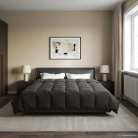 Produktbild för Sommar Duvet Quiltad Antracit 200 x 200 cm Mikrofiber