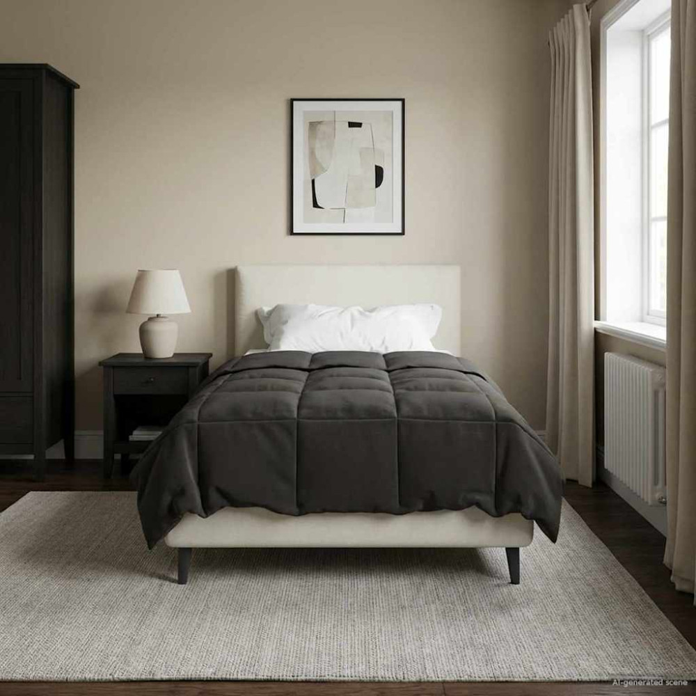 Produktbild för Sommar Duvet Quiltad Antracit 135 x 220 cm Mikrofiber