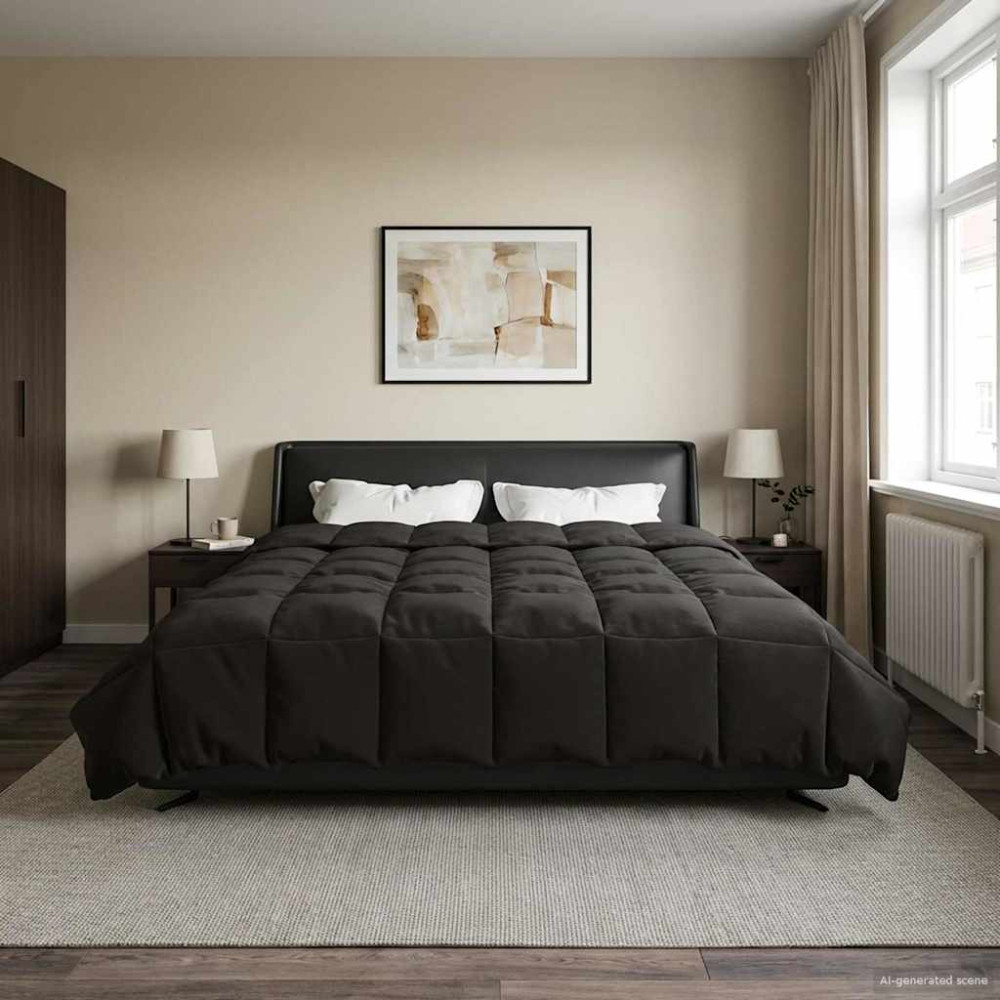Produktbild för Sommar Duvet Quiltad Antracit 200 x 220 cm Mikrofiber