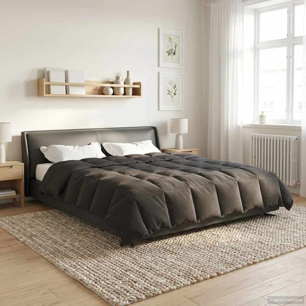 Produktbild för Sommar Duvet Quiltad Antracit 200 x 220 cm Mikrofiber