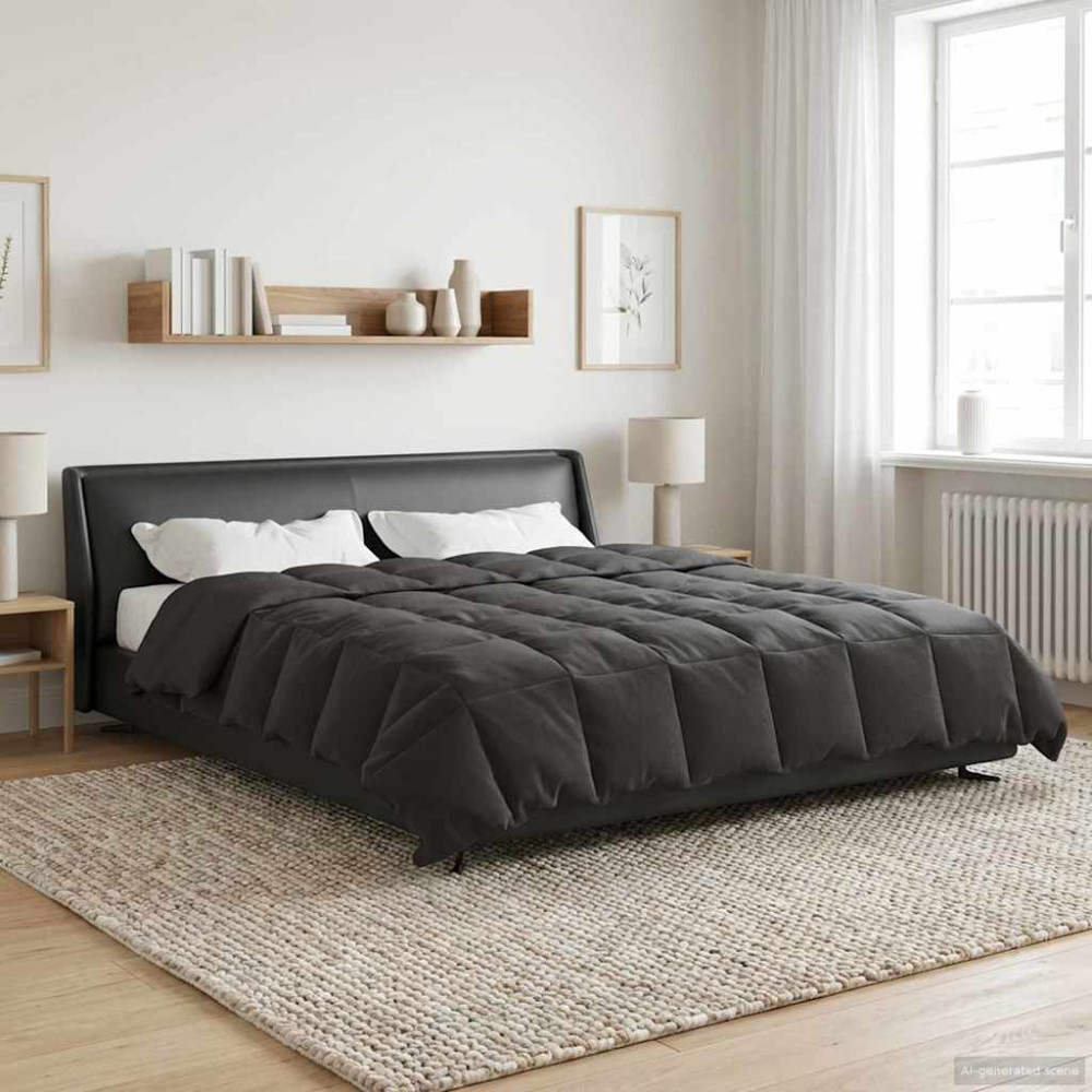 Produktbild för Sommar Duvet Quiltad Antracit 220 x 240 cm Mikrofiber
