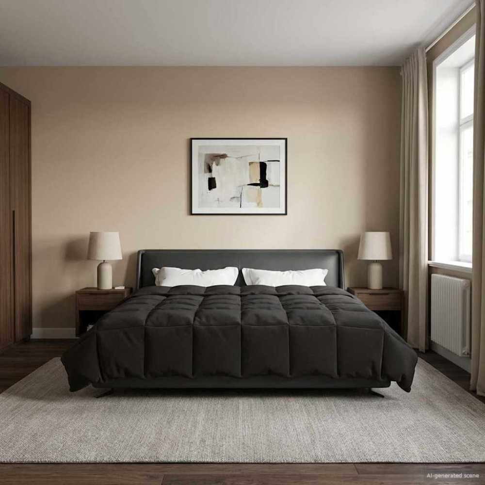 Produktbild för Sommar Duvet Quiltad Antracit 220 x 240 cm Mikrofiber