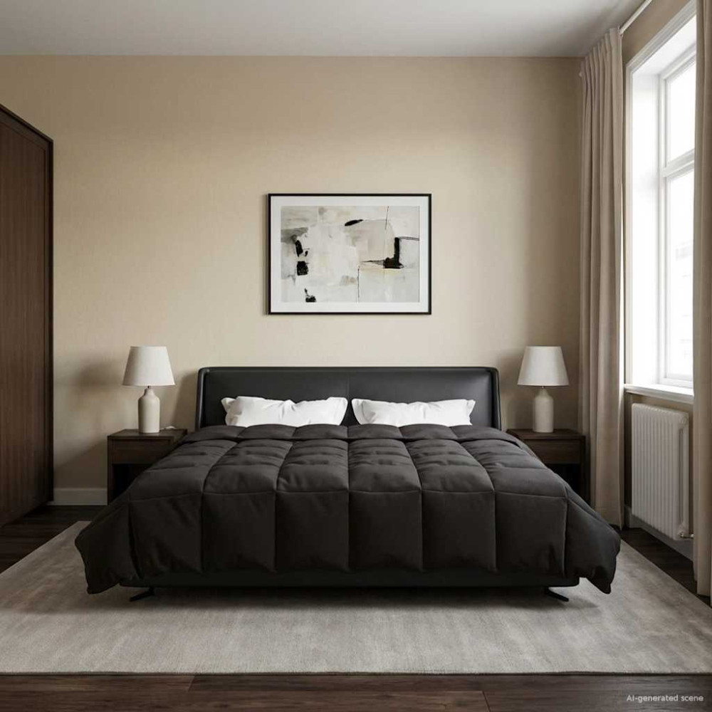 Produktbild för Sommar Duvet Quiltad Antracit 220 x 260 cm Mikrofiber