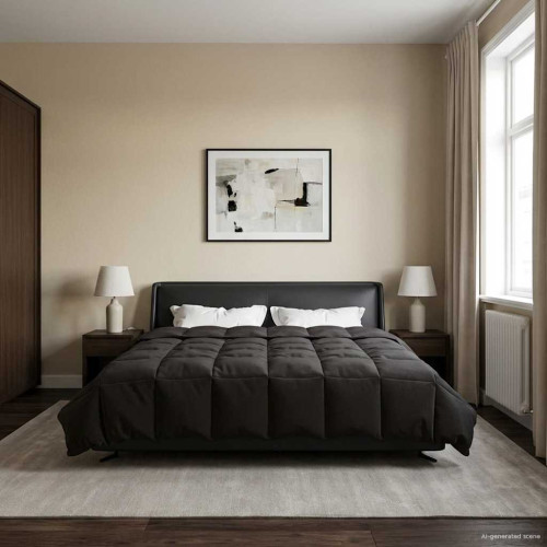 vidaXL Sommar Duvet Quiltad Antracit 220 x 260 cm Mikrofiber
