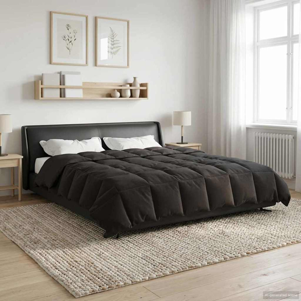 Produktbild för Sommar Duvet Quiltad Antracit 220 x 260 cm Mikrofiber
