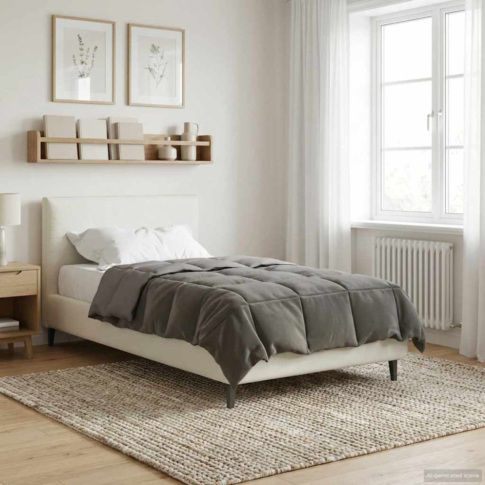 Produktbild för Sommar Duvet Quiltad Ljusgrå 135 x 200 cm Mikrofiber